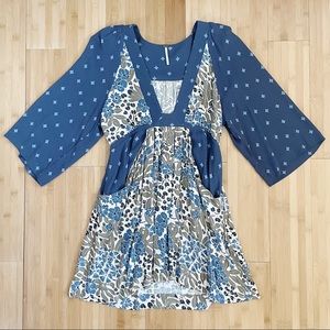 Free People Plunging V-Neck Dress with Pockets